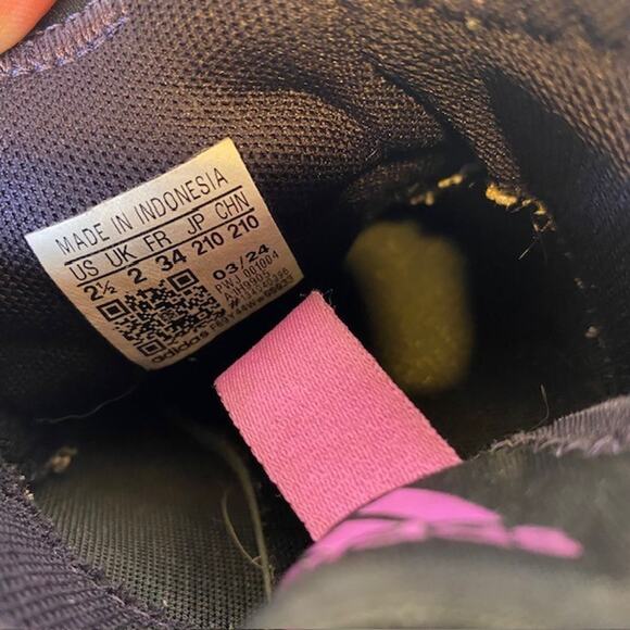 Adidas Kids Kaptir Flow Style IH9905 Size 2.5 Aurora Black Purple Burst Blue - Picture 9 of 9